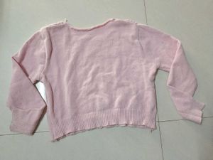 Cozy Pink Cable Knit Cropped Sweater