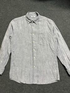 Men's Casual Grey Linen Shirt