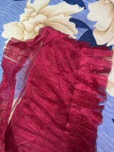 maroon sparkling lehanga with blouse and duppta
