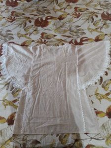 Women's Striped Lace Trim top