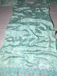 Elegant Teal Kurta with Floral Embroidery+dupatta