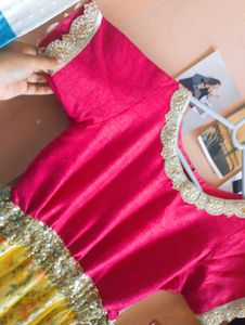 🧿❤️Pink &amp; Yellow Ethenic gown🧿❤️