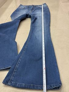 Women's Flared Blue High Waist Denim Jeans