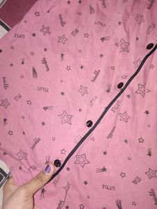 Cute Pink Star Print Nightshirt