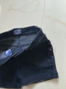 Dark Wash Cuffed Denim Shorts