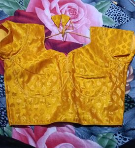 Beautiful Yellow Brocade Blouse
