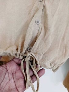 Brown Knit Tie-Front Cardigan