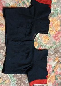 Black Blouse with Red Trim