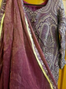 Purple Paisley Zari Sharara Suit