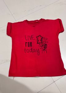 Red "Live For Today" Graphic T-Shirt