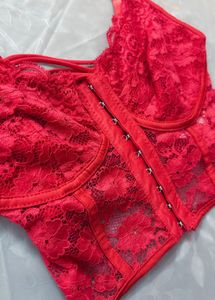 Red Lace Bralette Top