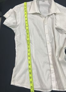 Classic White Striped Short Sleeve Shirt