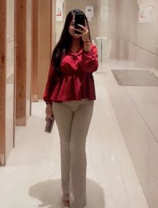 Red Peplum Top