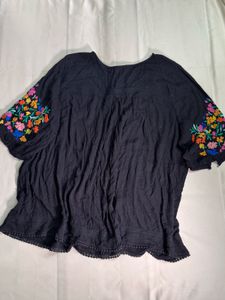 Boho Embroidered floral top