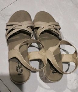 Stylish Beige Strappy Platform Sandals