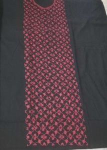 unstitched embroidery black full suit piece