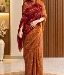 Elegant 2d Bandhani Print Saree
