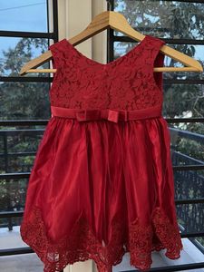 girls Red Lace Dress