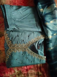 Teal Embroidered Kurta Set