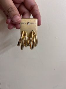 Gold Tone Multi Hoop Earrings