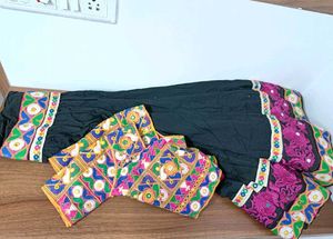 Embroidered Choli &amp; Black Skirt Set