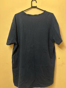 Dark Blue Over Size Print T-Shirt