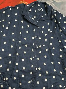 Polka Dot Button-Up Top
