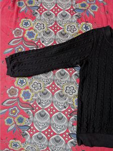 AND Black Cable Knit Sweater