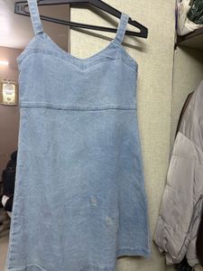 Light Wash Denim Button-Up Dress