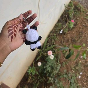 Cute Crochet Panda Keychain