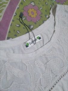 Chic White Lace Detail Top
