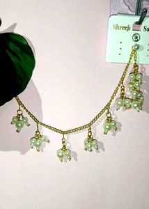 Handmade Pearl Chainnetic earrings with chain