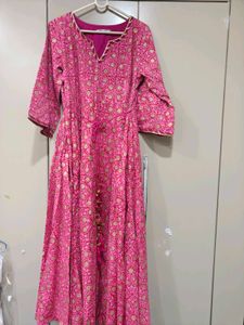 Pink Printed Kurta