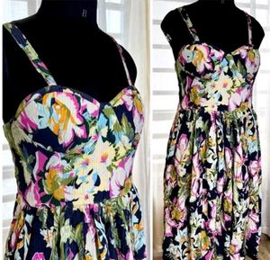 Colorful Floral Print knee length Dress