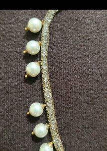 Sparkling Stone Choker and Pearl necklace Combo