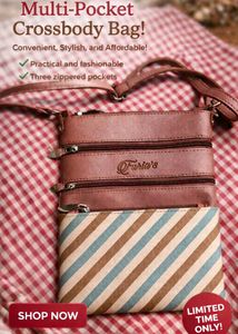 Chic Crossbody Bag with Striped Detail