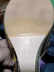 Embellished Golden Wedge Heels