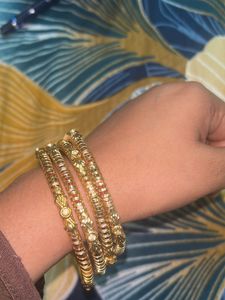 Golden Bangles - Set of Four
