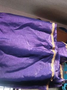Elegant Purple Saree with Gold Border