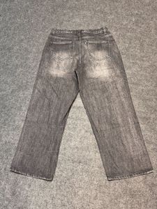 TOFFEE Baggy Wide-Leg Denim Jeans Faded Acid Wash