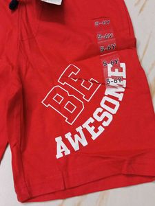 5-6 year Red 'Be Awesome' Kids Shorts