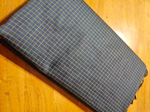 Grey Checked Arani Silk Saree with Tassels
