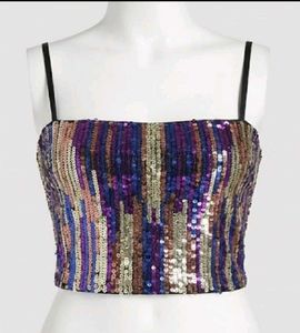 Sequin Embellished Tube Top