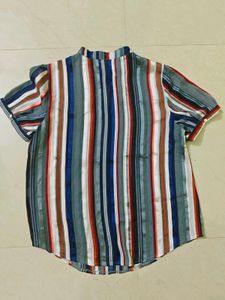 Colorful Striped Short Sleeve Top