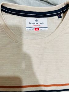 once used looks New Men's Striped T-Shirt