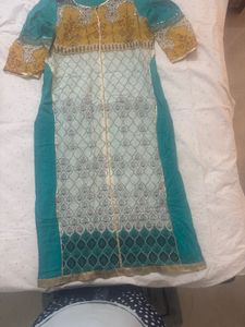 Stylish Teal and Yellow Printed Kurta