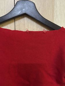 Red Knit Crop Top