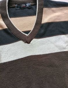 Men's Striped V-Neck Sweater