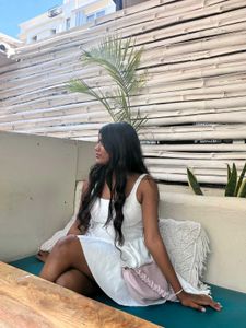 Elegant white Backless Mini Dress