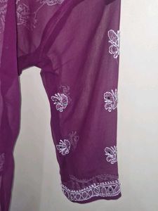 Beautiful Embroidered Purple Kurta